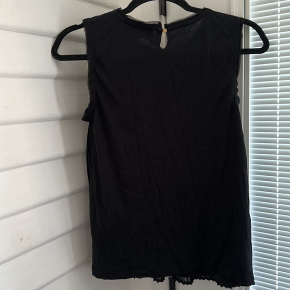 Ann Taylor LOFT Pleated Black Lace Top - Picture 6 of 6